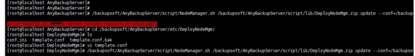 AnyBackup-AnyBackup 7.0.17.4 IP 变更失败，报错提示：virsit ssh [ ip ] server failed _ serv